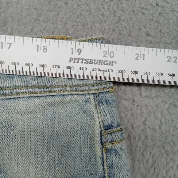 Seven7 Jeans Womens 24  Light Blue Rhinestones Distressed Ripped Wide Leg Denim - Picture 5 of 15